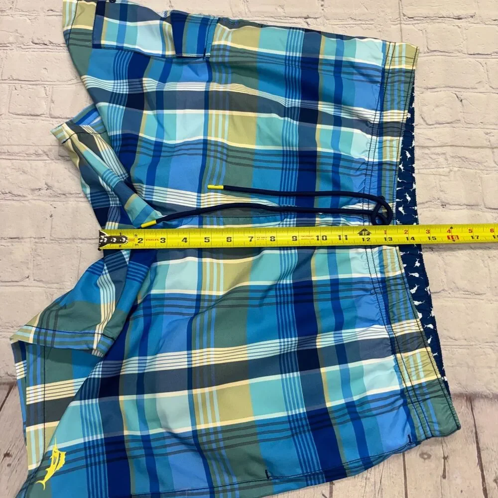 NWT Tommy Bahama Men Naple Riviera Madras Swim Shorts Trunks XL X-Large C137 -25
